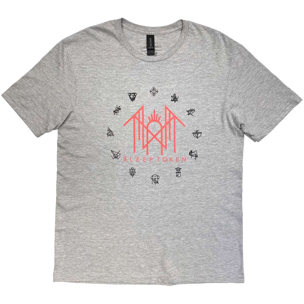 Sleep Token - Flamingo Pink Logo Mens Tshirt - Grey